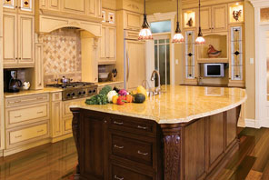 Finished kitchen millwork and hardwood details